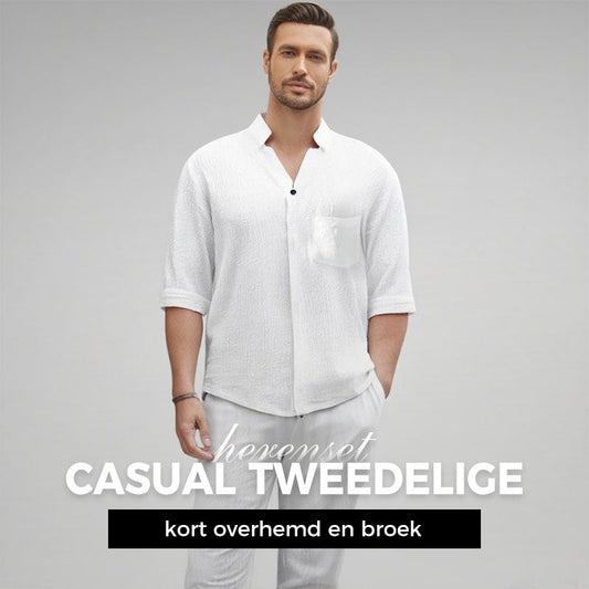 🌿 2026 Hot Sale – Tweedelige Katoenen Set voor Heren: Top & Broek 💧 Comfortabel, ademend & stijlvol – perfect voor de zomer! ☀️👕👖