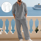 Casual losse top en broek voor heren, 2-delige set met capuchon