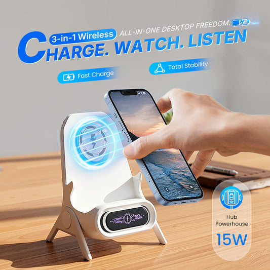 📱⚡ NU 60% KORTING! 15W Draadloze Snellader met Telefoonstandaard – Verstelbaar, Handsfree & Qi-Compatibel