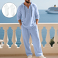 Casual losse top en broek voor heren, 2-delige set met capuchon