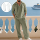 Casual losse top en broek voor heren, 2-delige set met capuchon