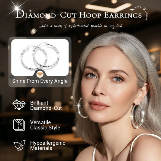 ✨KOOP 1, KRIJG 1 GRATIS🔥Diamond Cut Hoop Earrings for Women👑