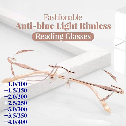 🎉Wekelijkse speciale uitverkoop🧐Pousbo® Modieuze anti-blauw licht randloze leesbril