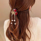 🌹2025 Nieuwe aankomst🌹Elegante roze fluwelen haarclip met parels✨