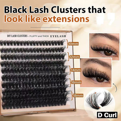 Pluizige DIY krullende wimperclusters