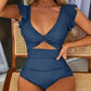 🎁BEPERKTE UITVERKOOP - 70% KORTING👗Sexy geplooide eendelige badpak