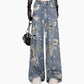 Women's Loose Ripped Wide-Leg Denim Jeans！Free Shipping！！