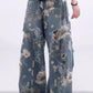 Women's Loose Ripped Wide-Leg Denim Jeans！Free Shipping！！