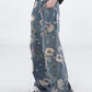 Women's Loose Ripped Wide-Leg Denim Jeans！Free Shipping！！