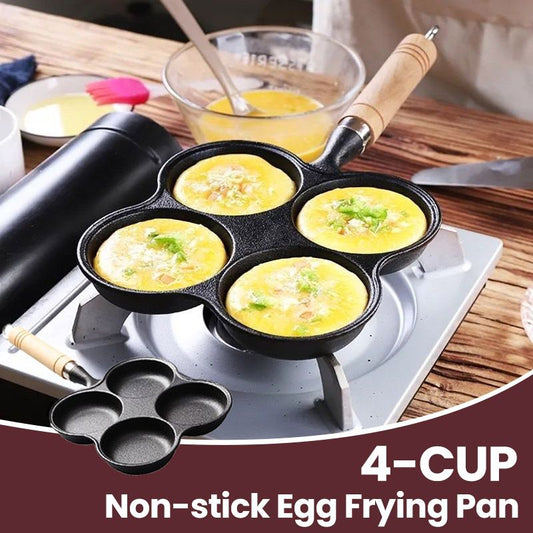 🍳4-kops Gietijzeren Antiaanbak Ei Bakpan🔥