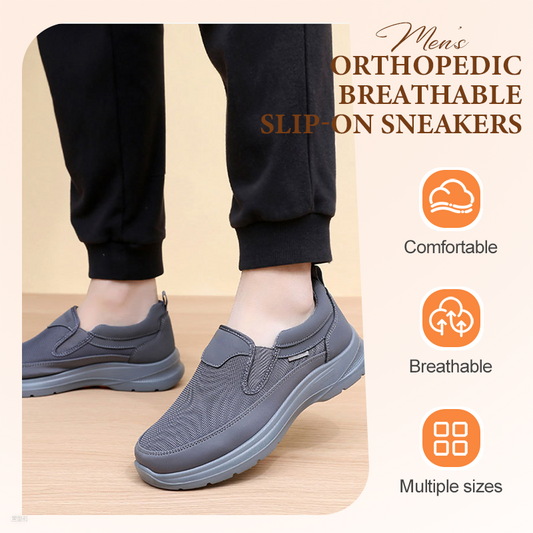 👟 NU 60% KORTING! ✨ Ademende orthopedische instapsneakers voor heren - met voetboogondersteuning en memory foam inlegzolen voor comfort de hele dag door 🏃‍♂️💨