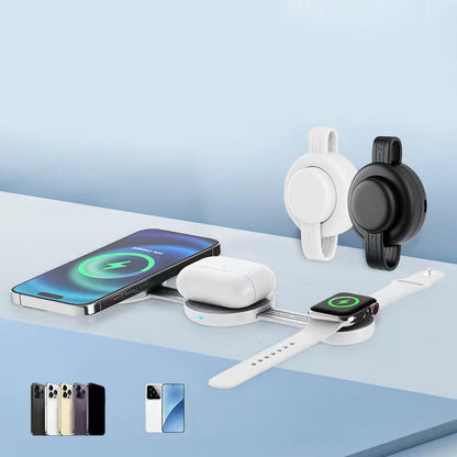 3-in-1 Opvouwbare Magnetische Draadloze Oplader