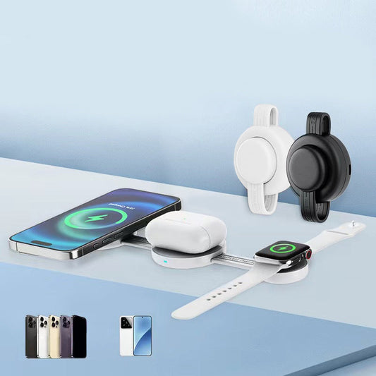 3-in-1 Opvouwbare Magnetische Draadloze Oplader