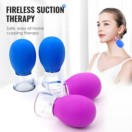 Glazen en siliconen vacuüm-massagecups