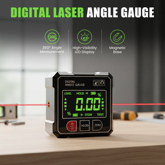 Digitale laserhoekmeter met 4-zijdige magnetische voet