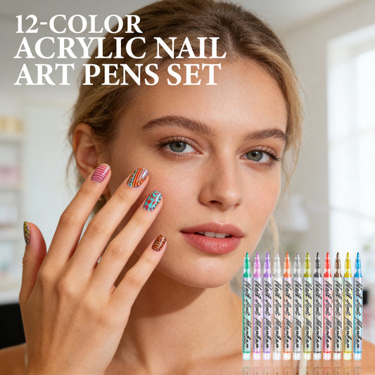 📢📢50% KORTING! 🩷🧡 12-kleuren acryl nail art-pennen – Ultrafijne punt van 0,7 mm, sneldrogend en waterdicht voor salon-perfecte ontwerpen thuis!