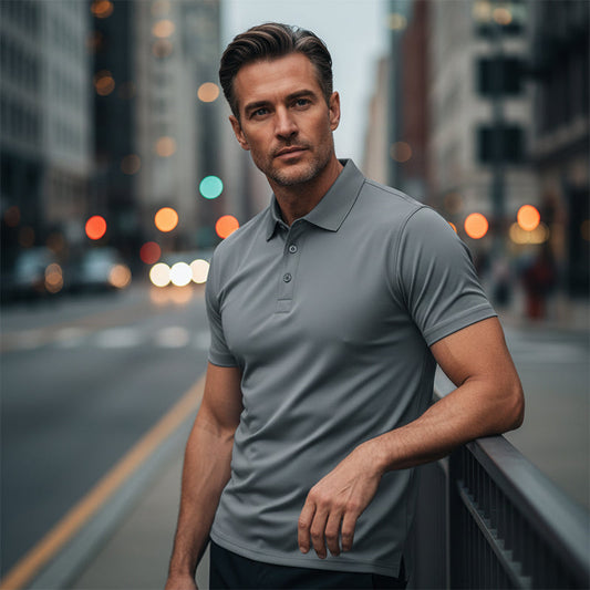 💎 50% KORTING! 💎 Herens Sneldrogend Kortmouw Overhemd T-shirt – Atletische Pasvorm, Kreukvrij & Perfect voor Werk of Weekend! 👕✨
