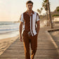 👕 Heren 2-delige Kleurblok Set – Shirt & Broek-Modern, Comfortabel & Verkrijgbaar van S tot 4XL!