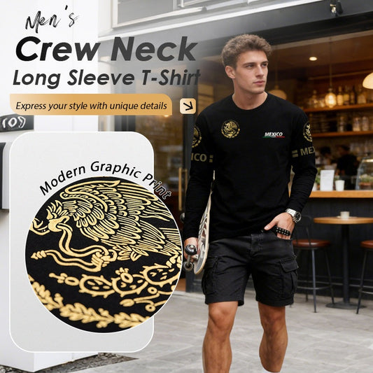 🔈🔈NIEUWE COLLECTIE 2026 - 50% KORTING🔥👔 Heren T-shirt met ronde hals en lange mouwen