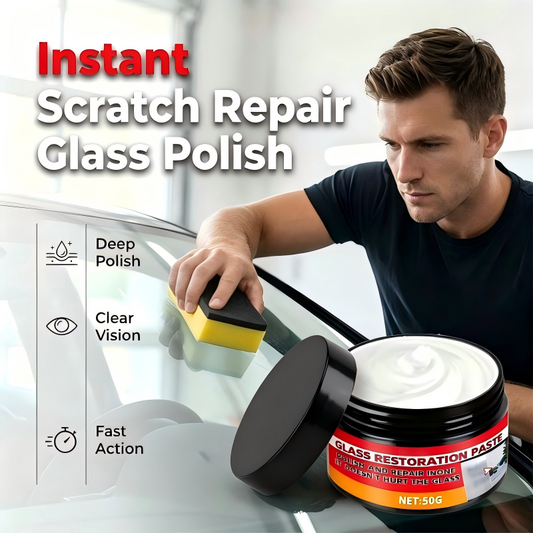 🚗 Glasreparatiepasta – diepe krassen, kalk en oliefilm worden verwijderd – eenvoudige aanbrenging – hydrofoob effect ✨🪞